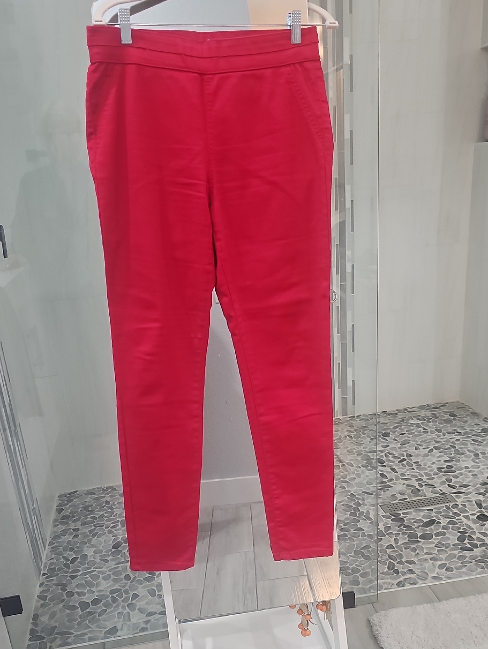 New York & Company Soho High Waist Jeans in RED